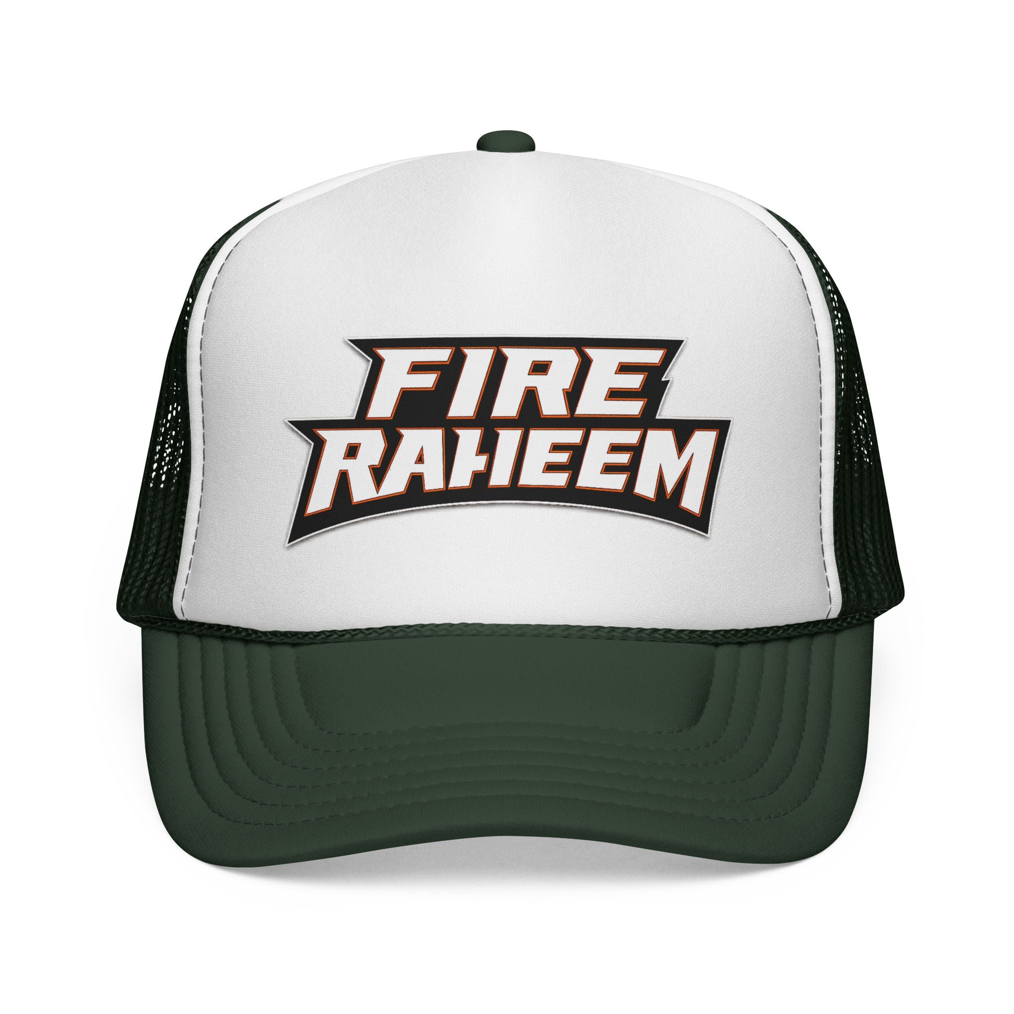 Fire Raheem Trucker Hat — Retro Mesh Cap